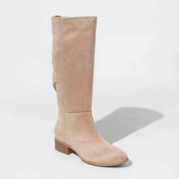 Universal Thread Shoes - Hilda Microsuede Scrunch Boots - Taupe 9